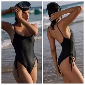 GNASH String One-Piece Swimsuit in Black | 4 SMALL NWT